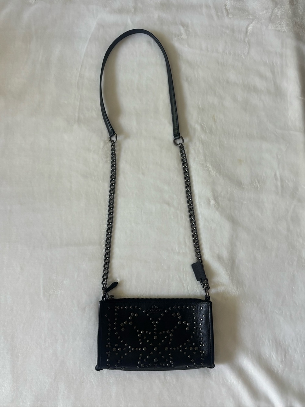 Coach Black Studded Leather Crossbody Purse